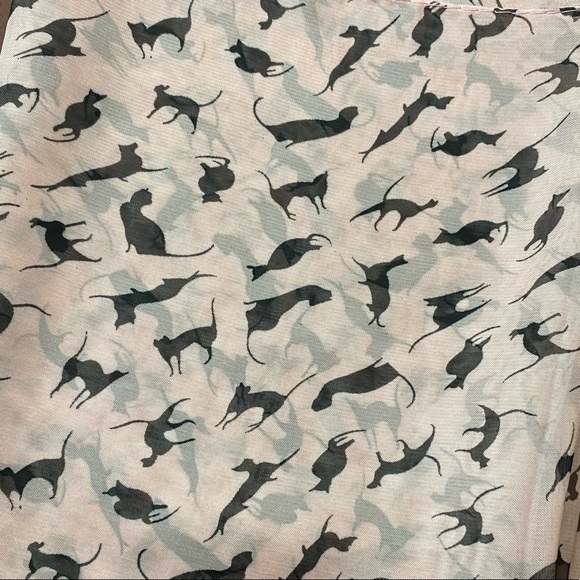 Pink Women's Chiffon Cat Print Scarf - Picture 3 of 6